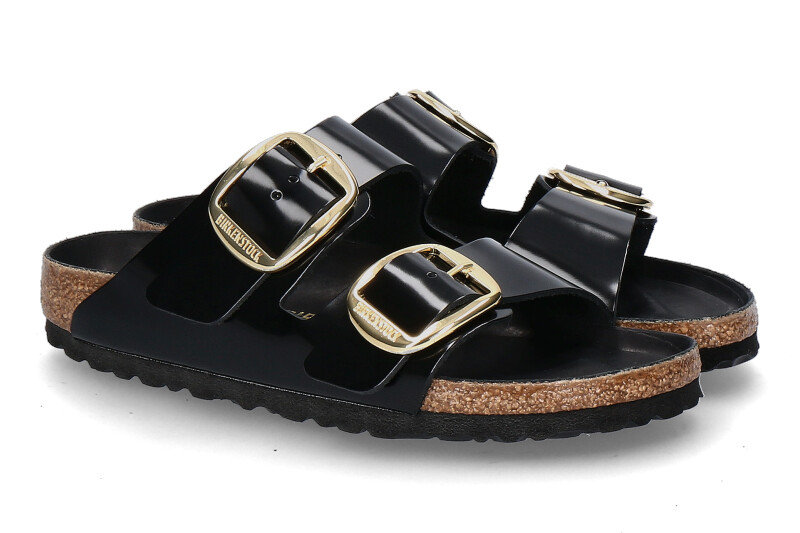 Birkenstock mules ARIZONA SCHMAL BIG BUCKLE- high-shine black