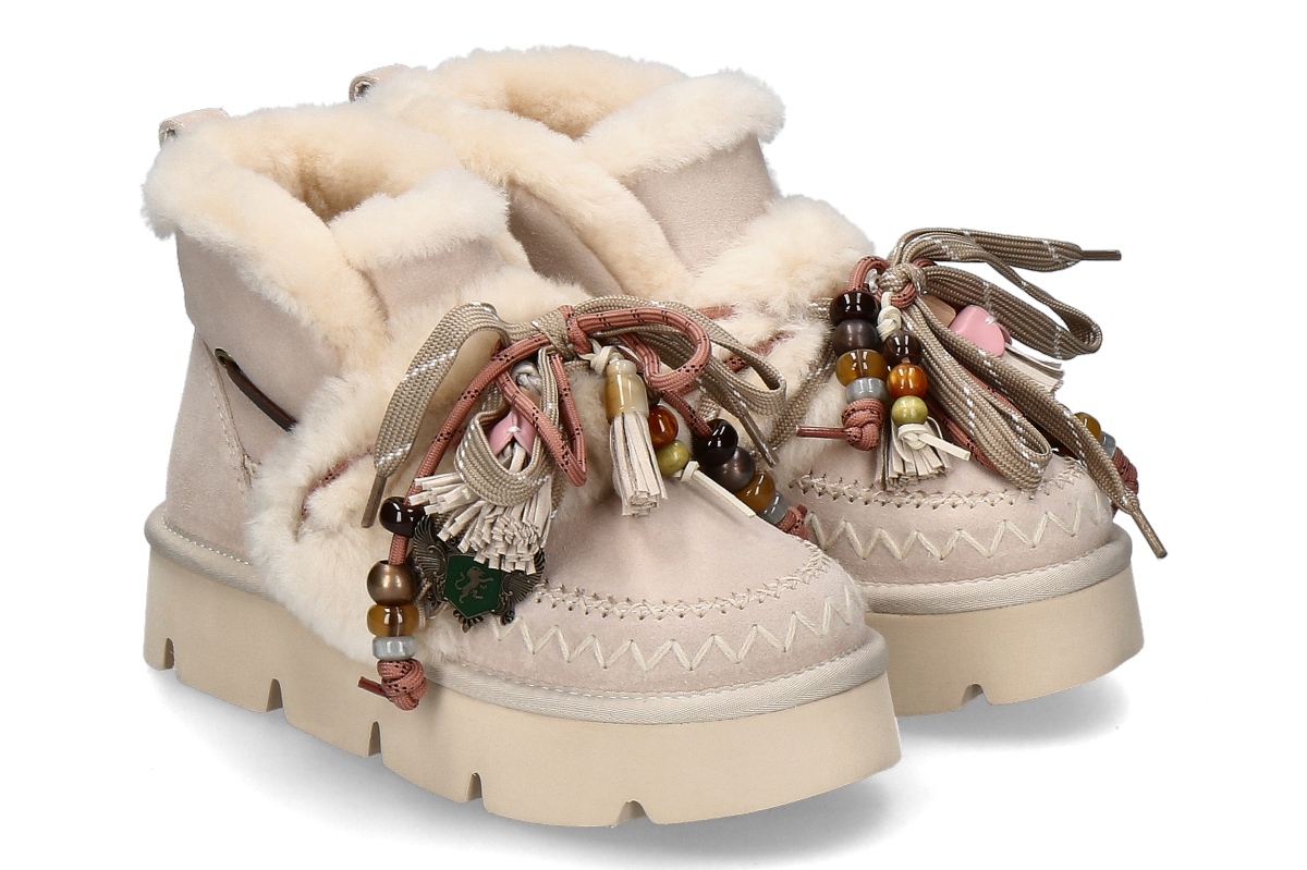Nan-Ku Couture bootie lined GFH01- camel/ light brown