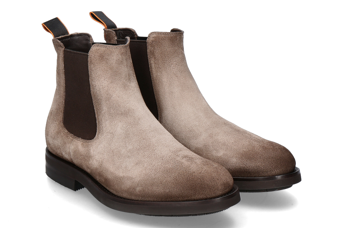  Santoni Chelsea boot for men ENVER CAMOSCIO- taupe/ brown 