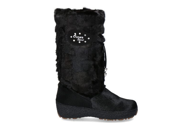 Oscar Fur Boot VISONE NERO