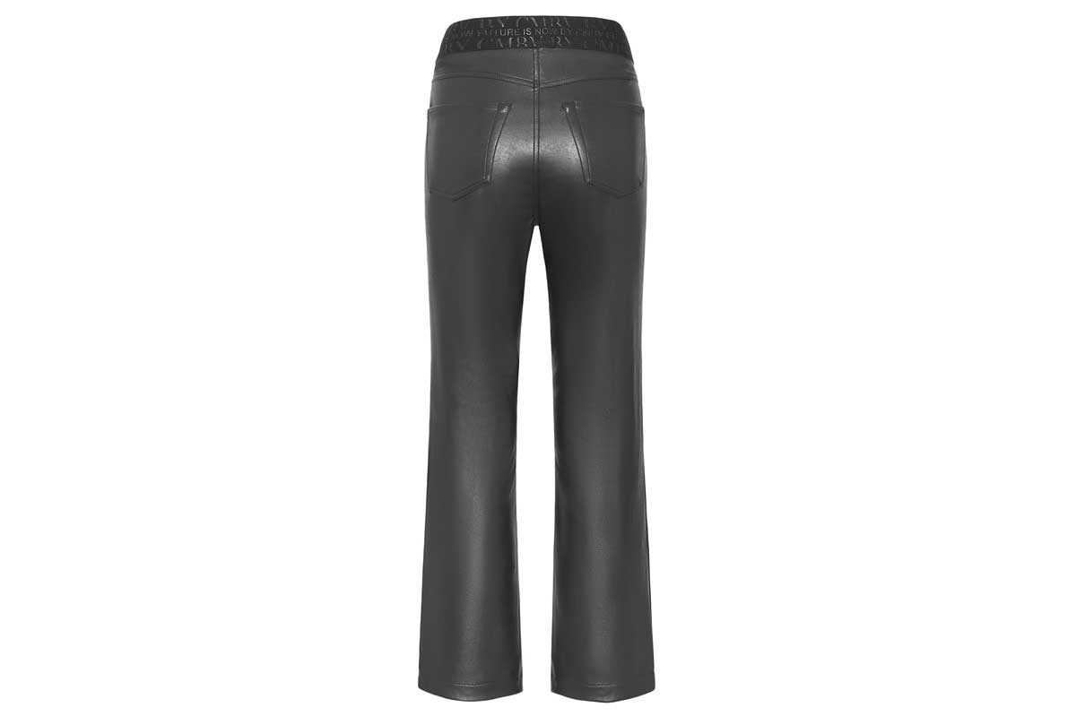 Cambio flared faux leather pants FELICE- black