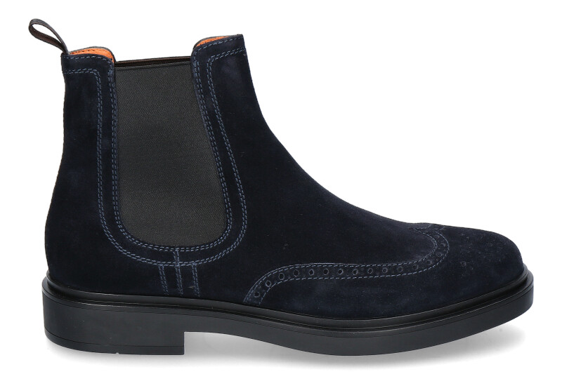 Santoni Chelsea boot VELOUR BLU