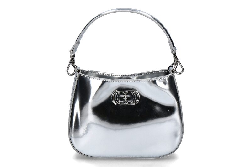 La Carrie shoulder bag SHINY SMALL LEATHER SILVER