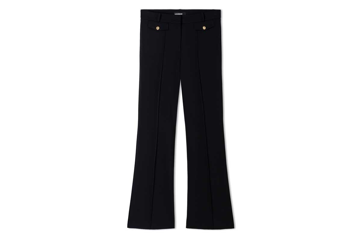 Cambio bootcut textile pants FLEUR- black