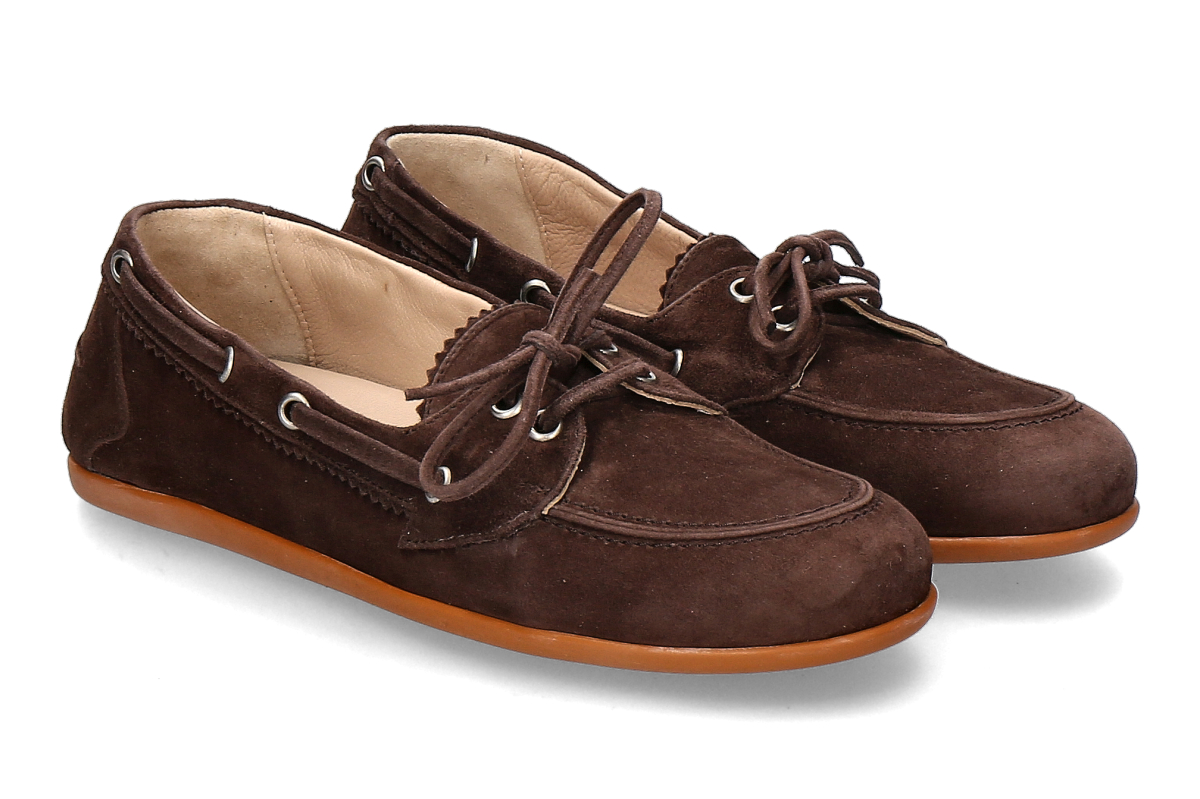 Pomme d'Or boat shoe MARINA CAMOSCIO- expresso/ toffee