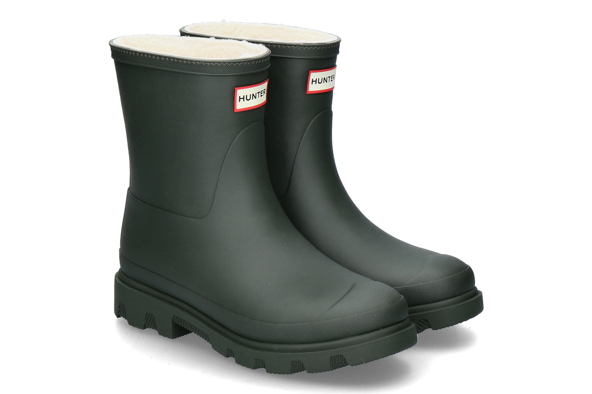 Hunter Regenstiefel gefüttert DOWNPOUR SHORT- dark olive_898700000_1