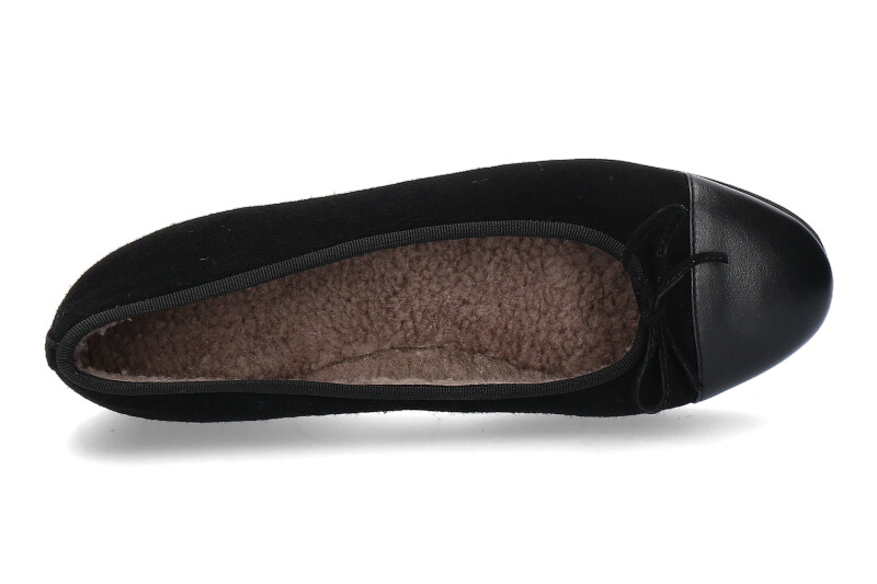 Unützer ballerina lined CAMOSCIO NERO NAPPA NERA