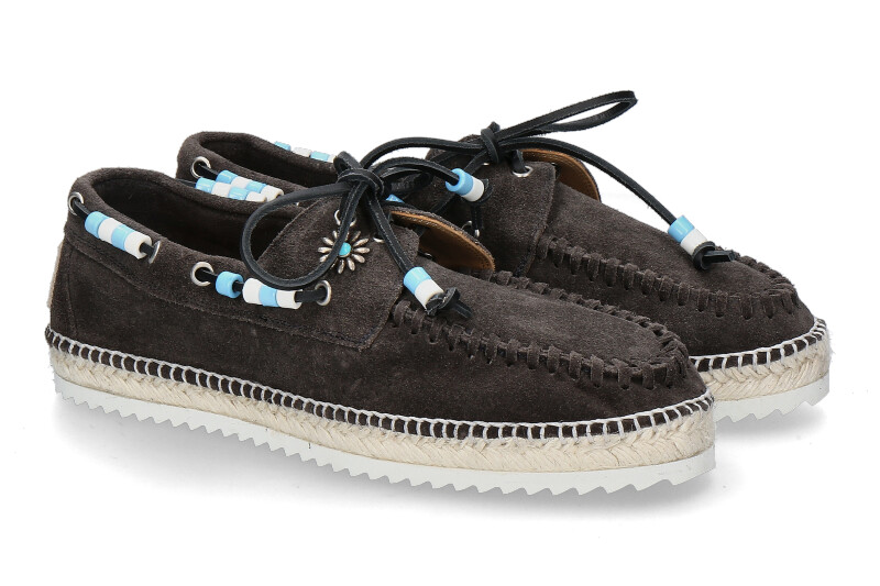 Lagoa men's lace-up shoe NAUTICO SUEDE- lavagna/dark grey