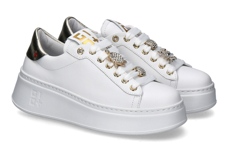 Gio+ Damen-Sneaker PIA148A COMBI- weiss/ gold 