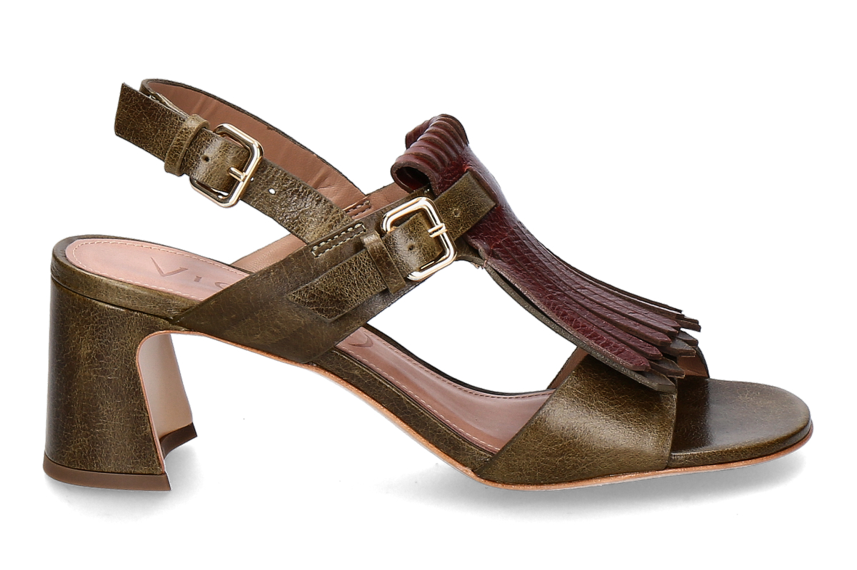 Unique sandal CRAKED JUNGLE- redwood/ red-green