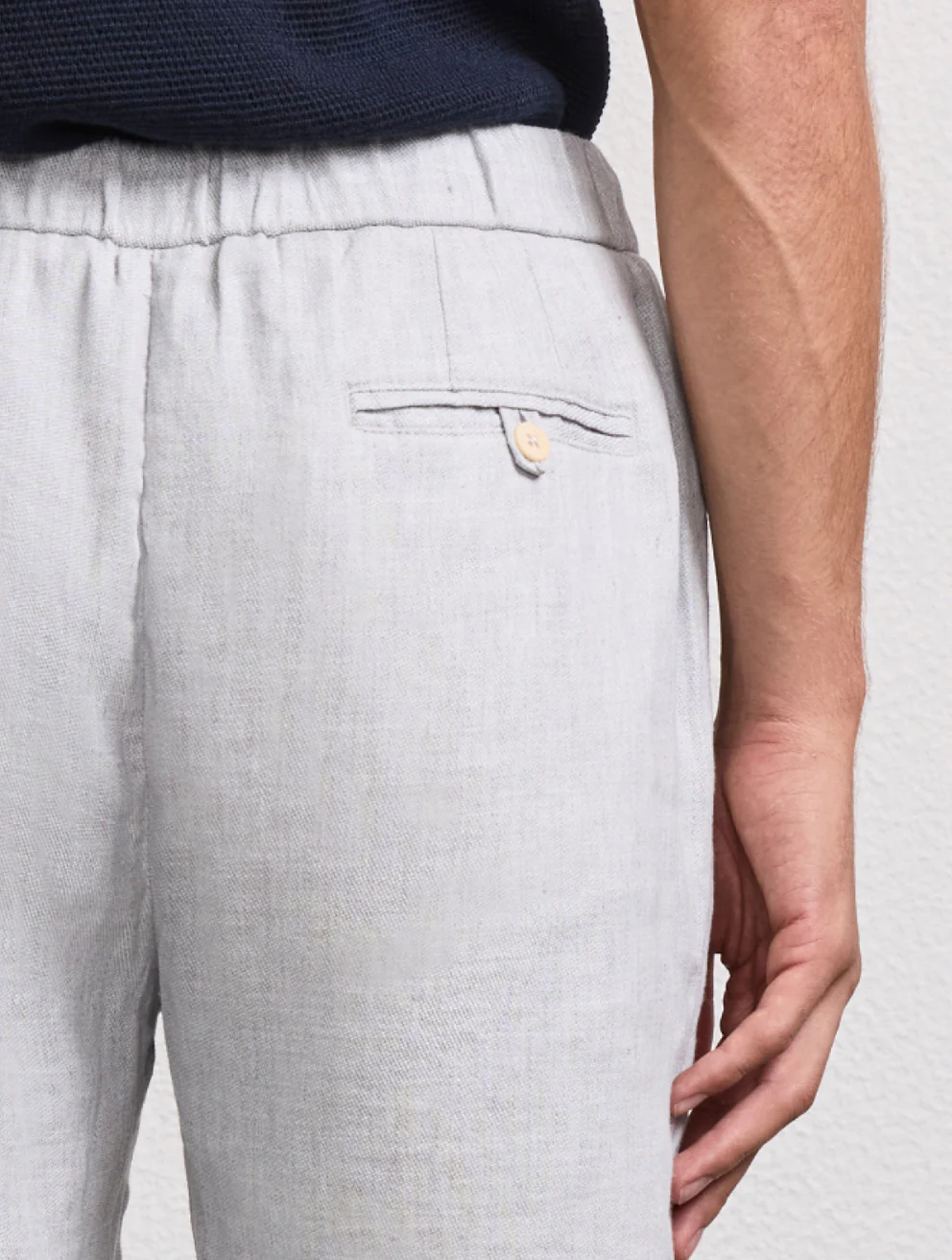 Frescobol Carioca Herren- Hose OSCAR CHINO LEINEN- light melange grey/grau
