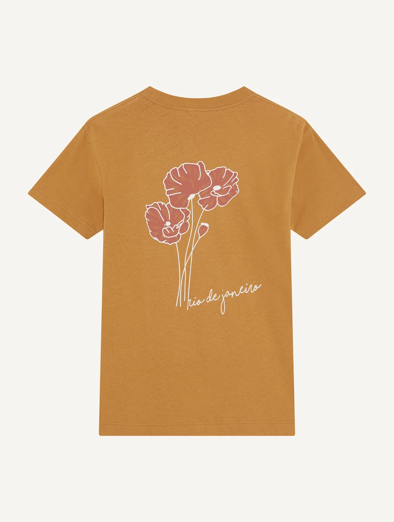 Frescobol Carioca men's T-shirt DINIS FLORAL PRINTED- almond