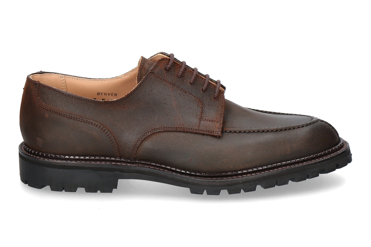 Crockett & Jones lace-up shoe DENVER Suede- Dark Brown Rough