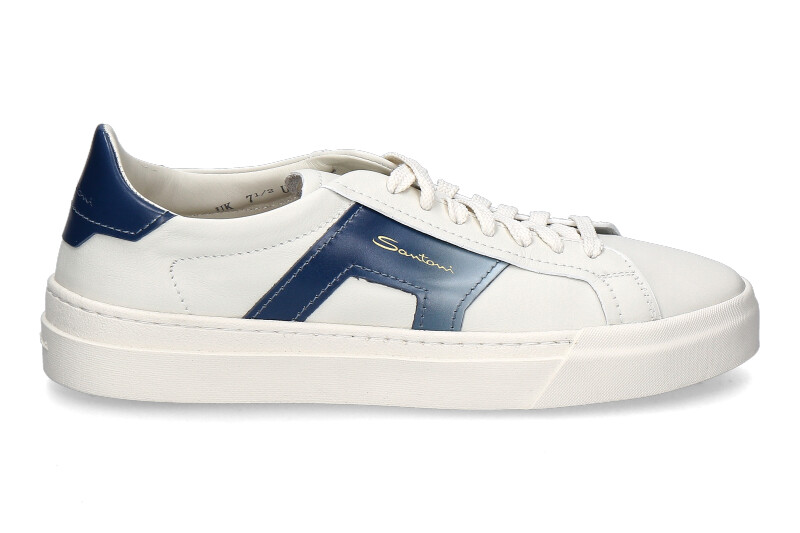 Santoni Herren-Sneaker GLORIA DOUBLE BUCKLE- weiss/ blau