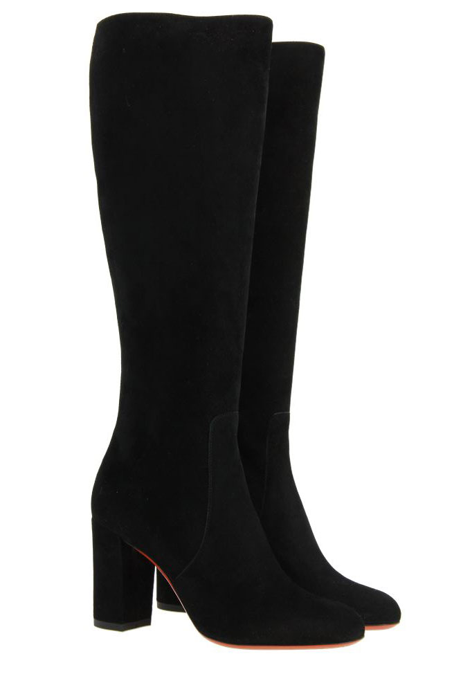 Santoni boots VELOURSLEDER SCHWARZ