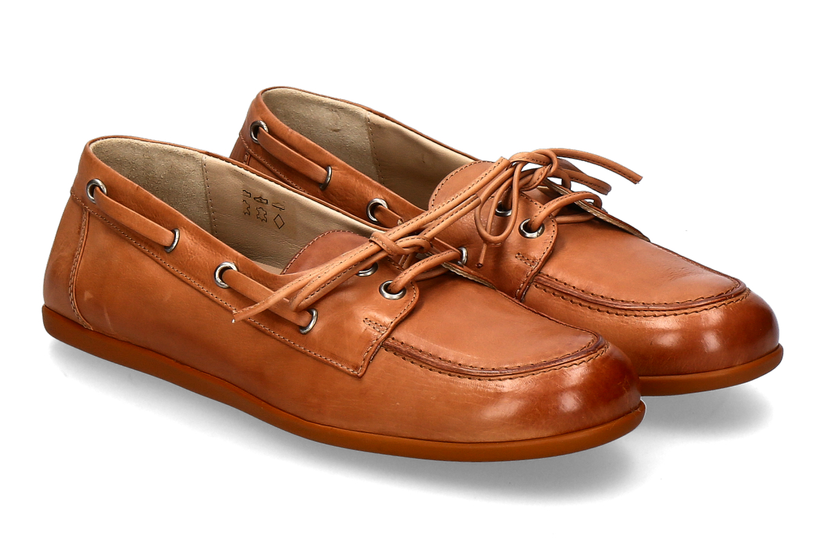 Pomme d'Or boat shoe MARINA NATURE- toffee/ medium brown