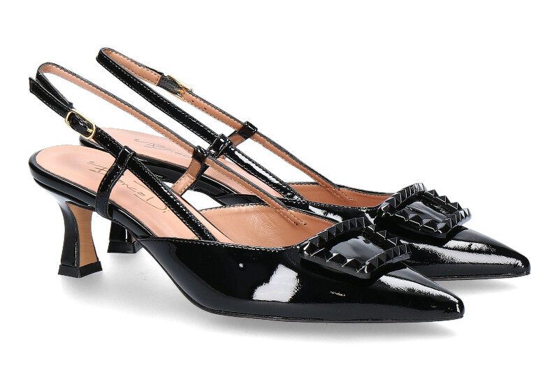 Bianca Di sling pumps VERNICE NERO CUOIO