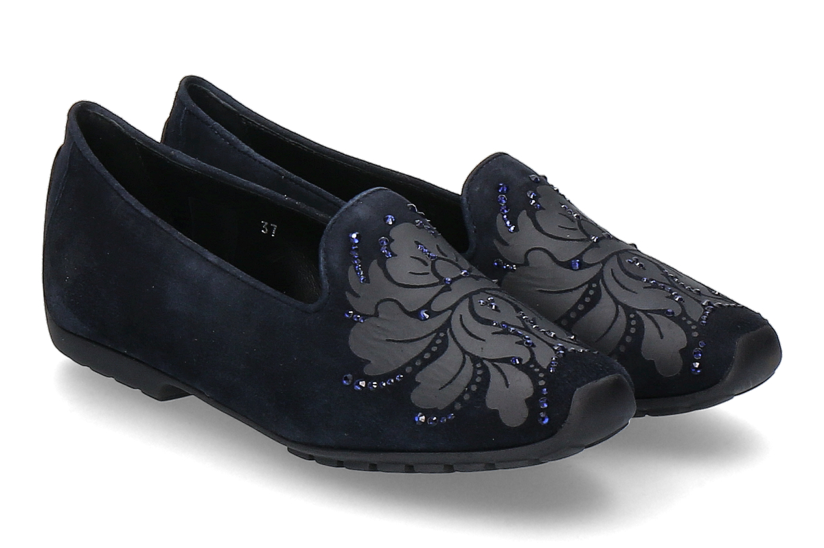 Mania ballerina slipper-style shoes CAMOSCIO FIORI—dark blue