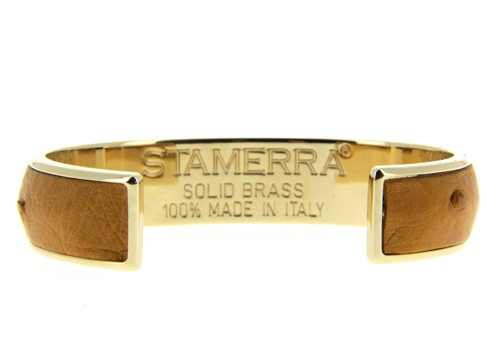 Stamerra bracelet VERO GENUINE OSTRICH GOLD TABACCO