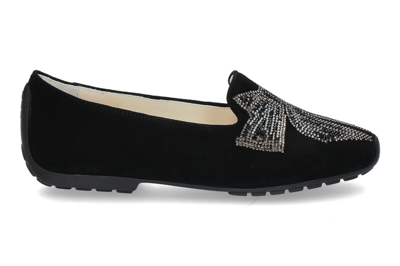 Mania slipper CAMOSCIO NERO STRASS