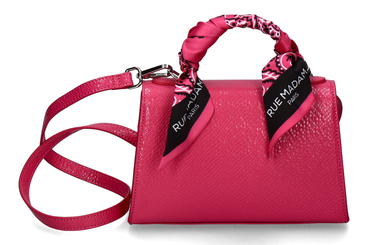 Rue Madam Handbag MINI TEDDY STRASS- snake fuchsia/ pink
