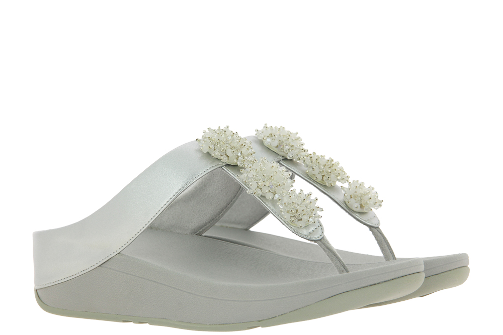 Fitflop mules FINO BEAD CLUSTER TOE POST SANDALS SILVER