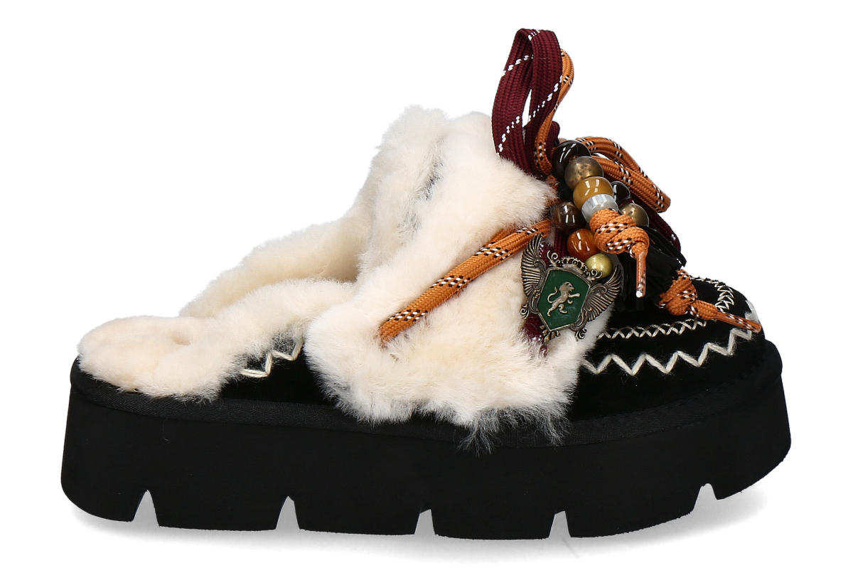 Nan-Ku Couture Lined Mules GFH22 VELOURS - black