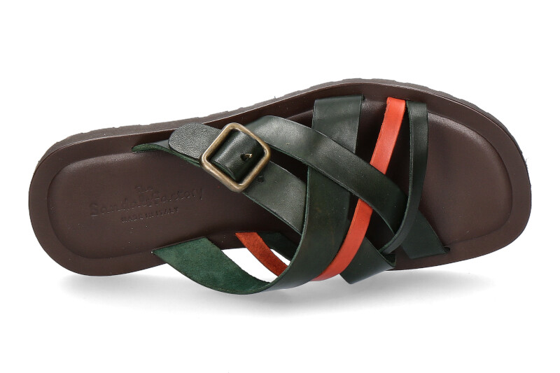 Emozioni mules LEATHER M7600 OLIVE ORANGE