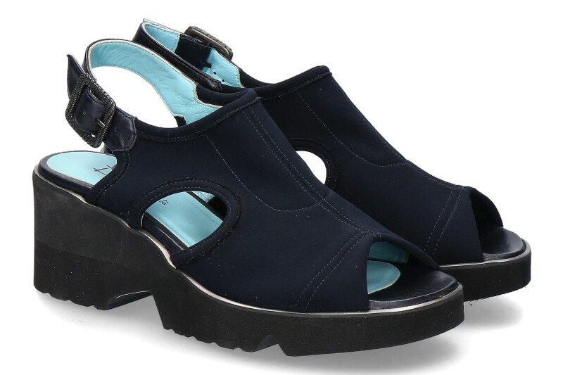 Thierry Rabotin wedge sandals BIRKIN NAPPA NAVY