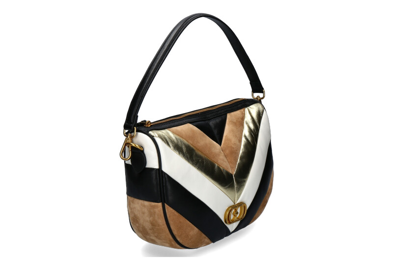 La Carrie shoulder bag AMITOLA STRIPES LOLLO MEDIUM LEATHER MULTI BEIGE La Carrie shoulder bag AMITOLA STRIPES LOLLO MEDIUM LEATHER MULTI BEIGE