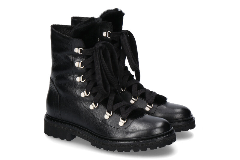 dirndl + bua lace-up boots lined 5714 NAPPA- schwarz
