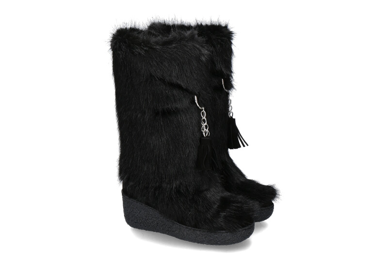 Diavolezza faux fur boots ECO FUR BLACK