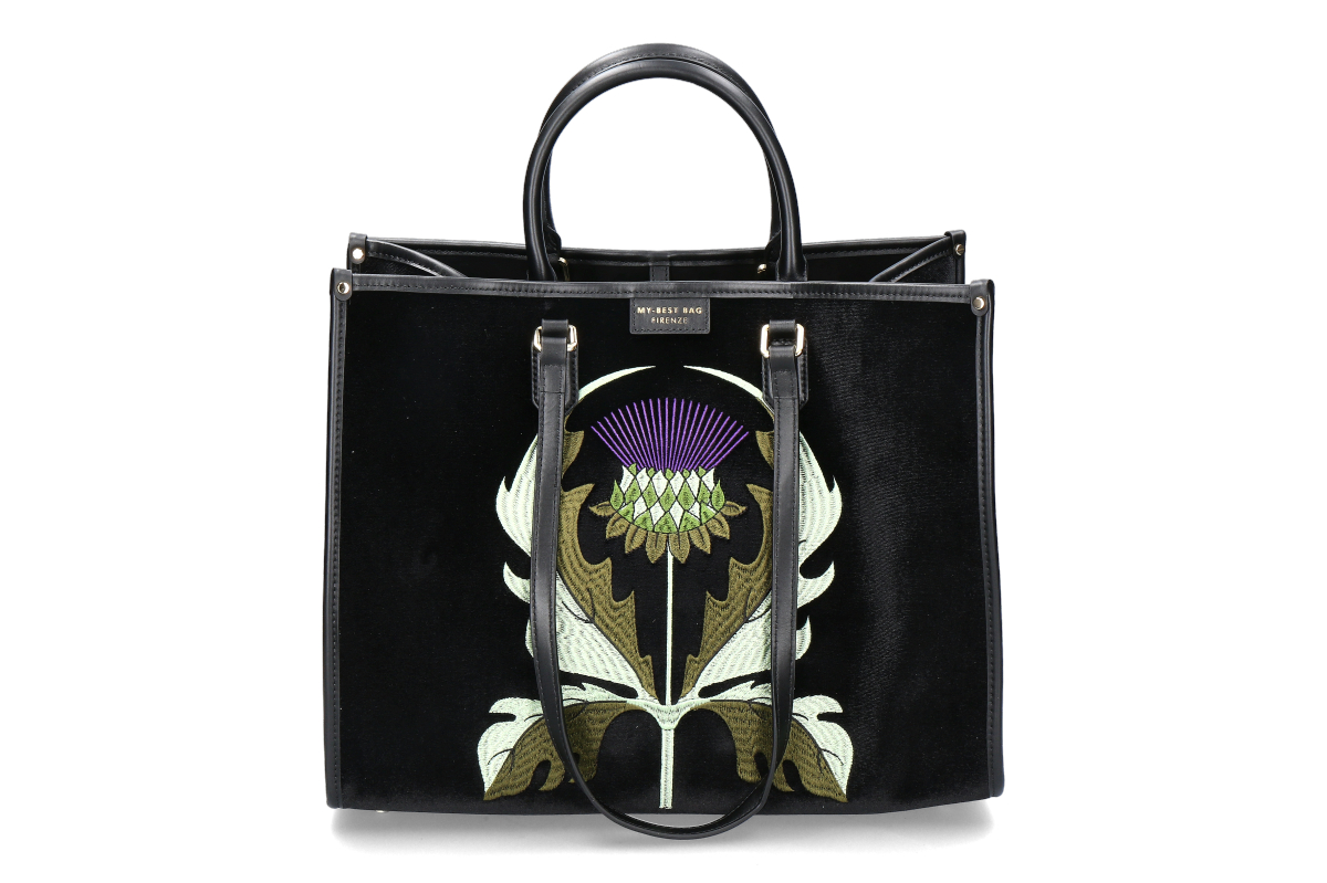  My-Best Bag Firenze bag ATENA HERBARIUM- black/ green/ thistle 