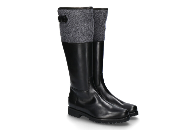 Dirndl und Bua boots lined CRUST LODEN SCHWARZ GRAU 