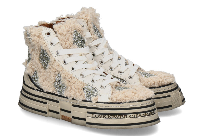 Rebecca White mid-cut MONTONE- biscuit/beige