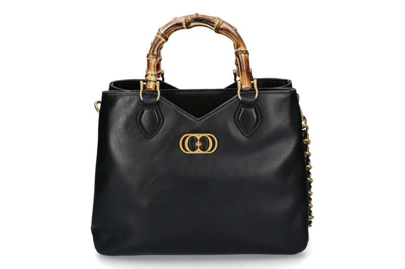 La Carrie handle bag TRANSITION BELLOWS LEATHER SUEDE BLACK