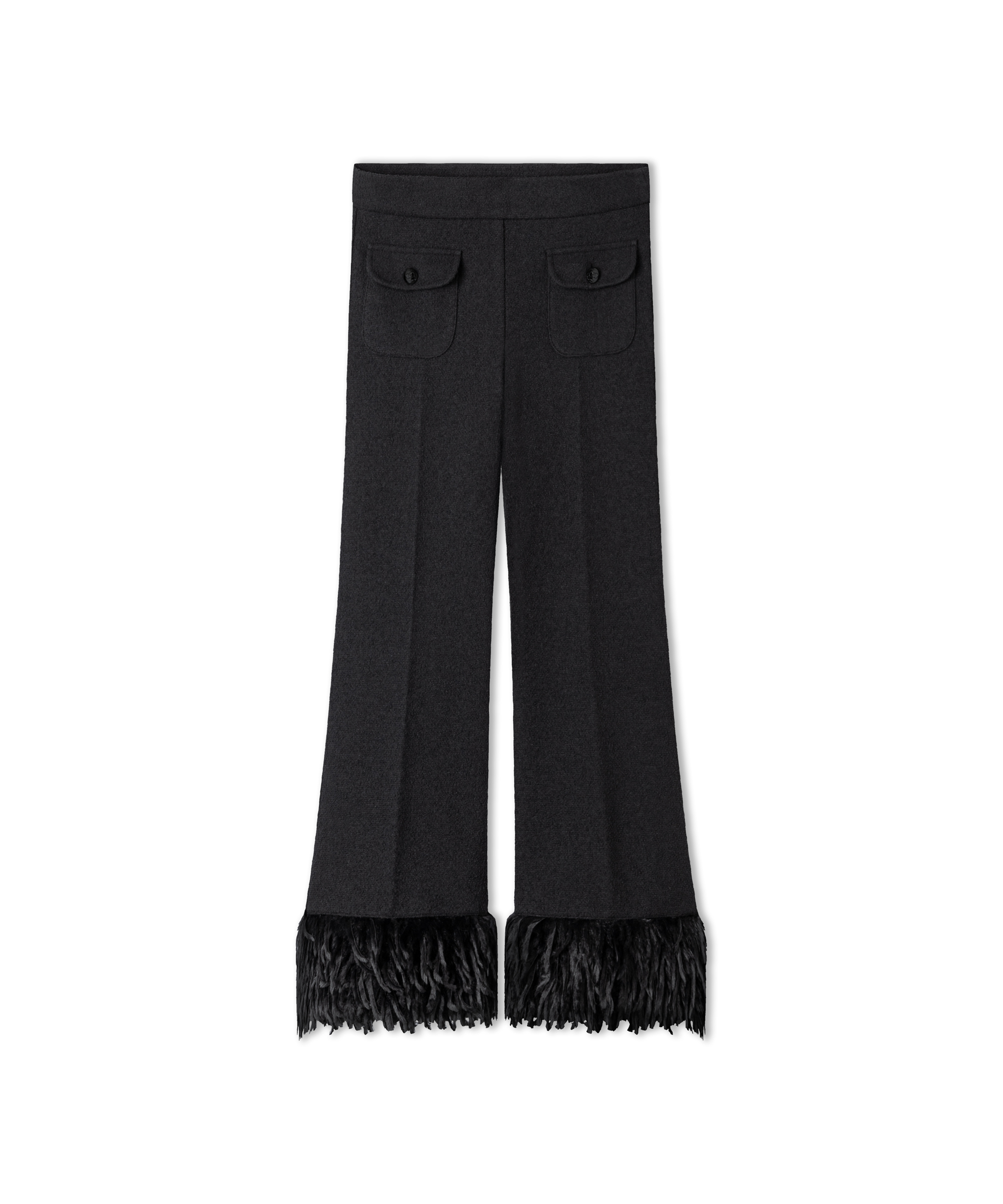 Cambio flared-fit textile pants FRANCOISE- black