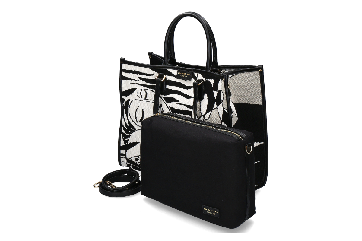  My-Best Bag Firenze bag ATENA HERBARIUM- black/ green/ thistle 