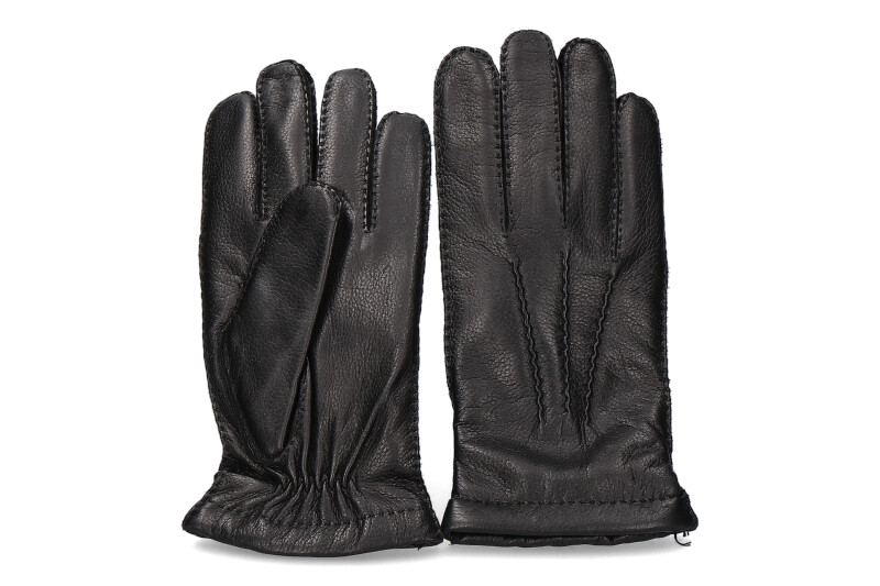 Restelli leather gloves NERO HAVANA