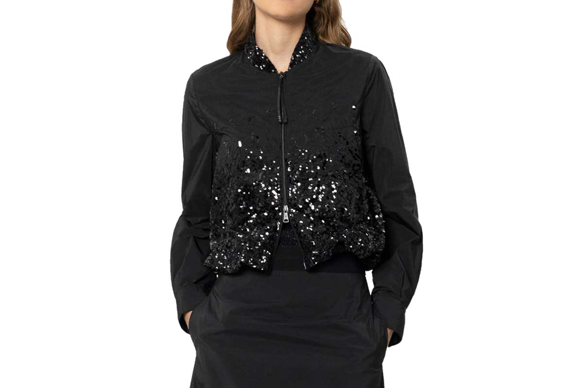 Luisa Cerano sequin-blouson TAFFETA- black