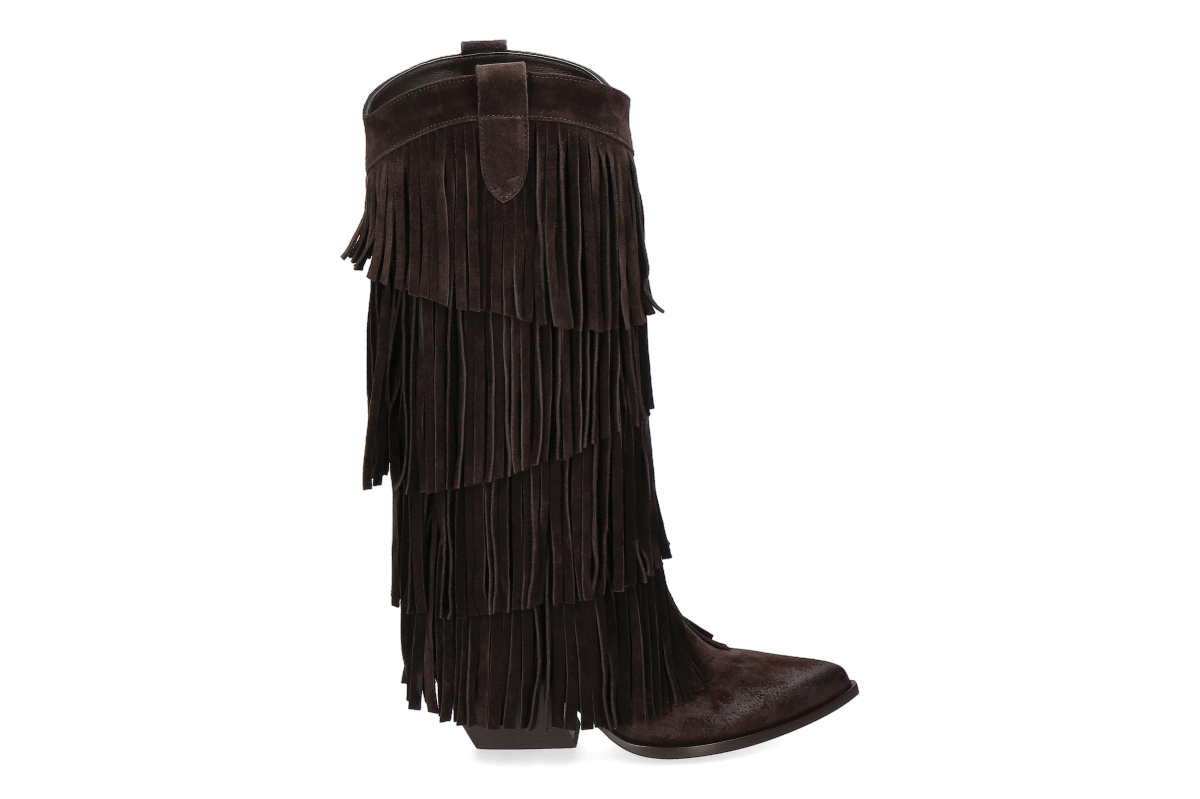 Elena Iachi Cowboy Boots STRATEGIA - Velour Ebano / Dark Brown