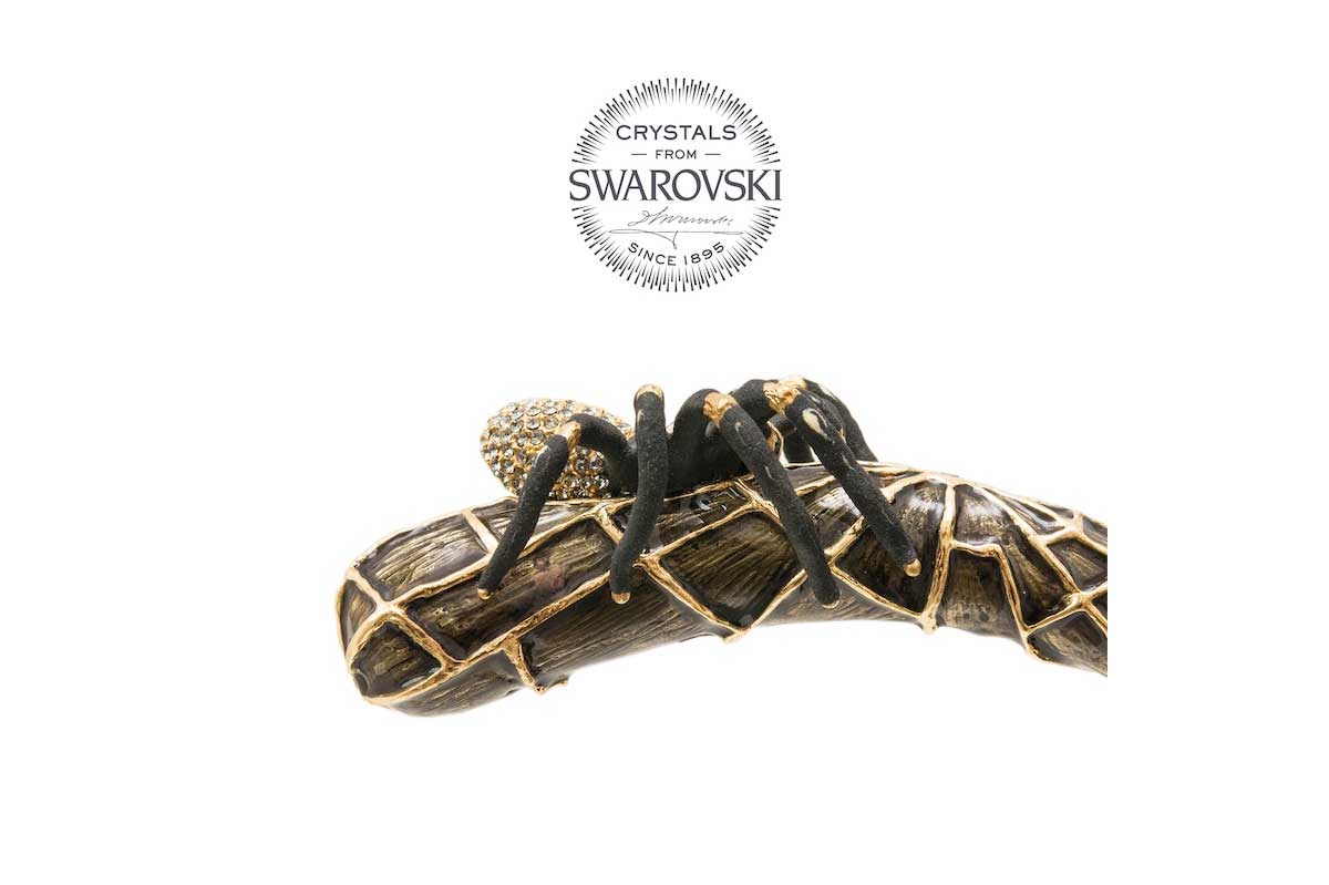 Pasotti shoe horn SPIDER GOLD SWAROVSKI