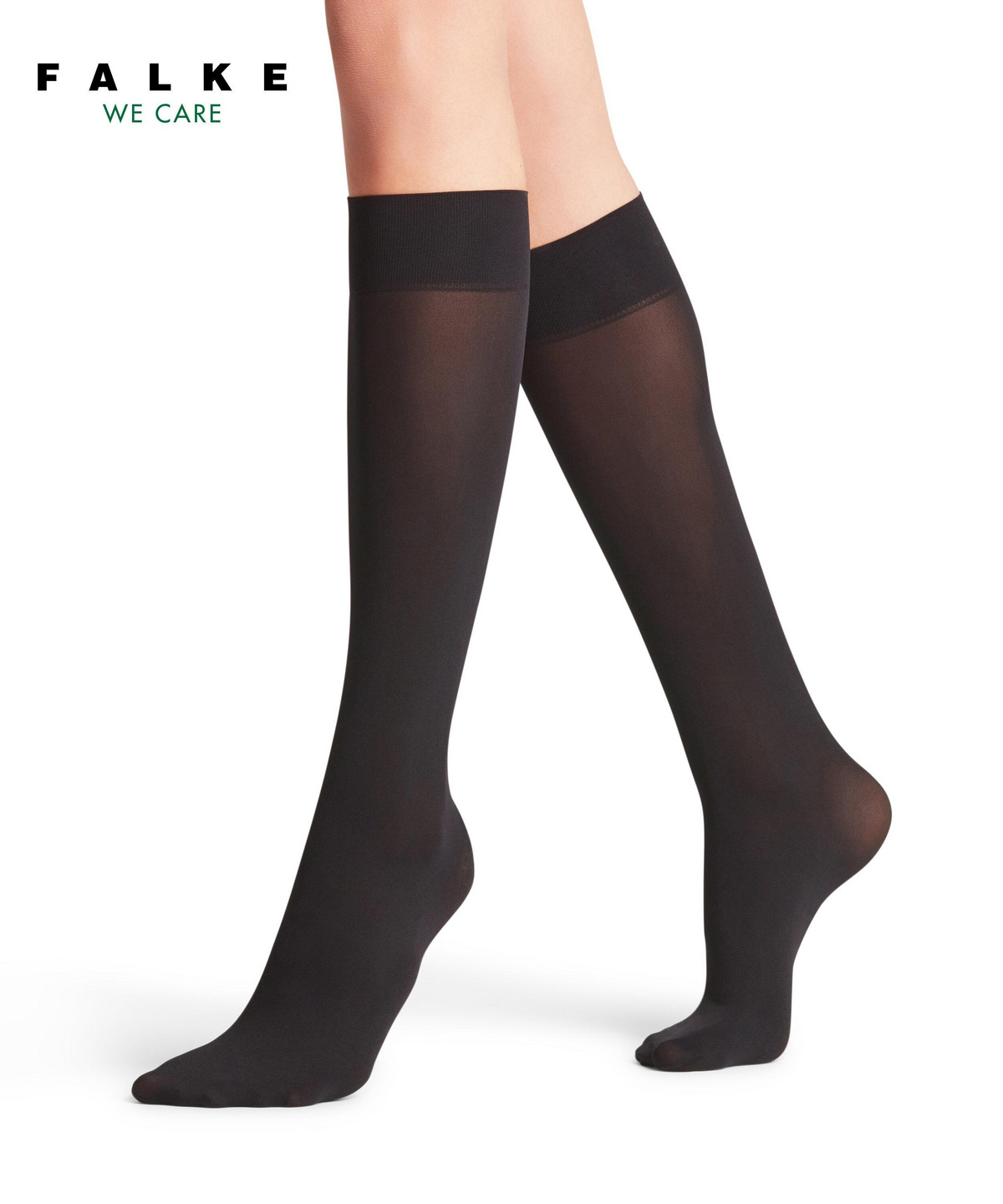 FALKE women's knee-high socks PURE MATT 50 DEN- schwarz