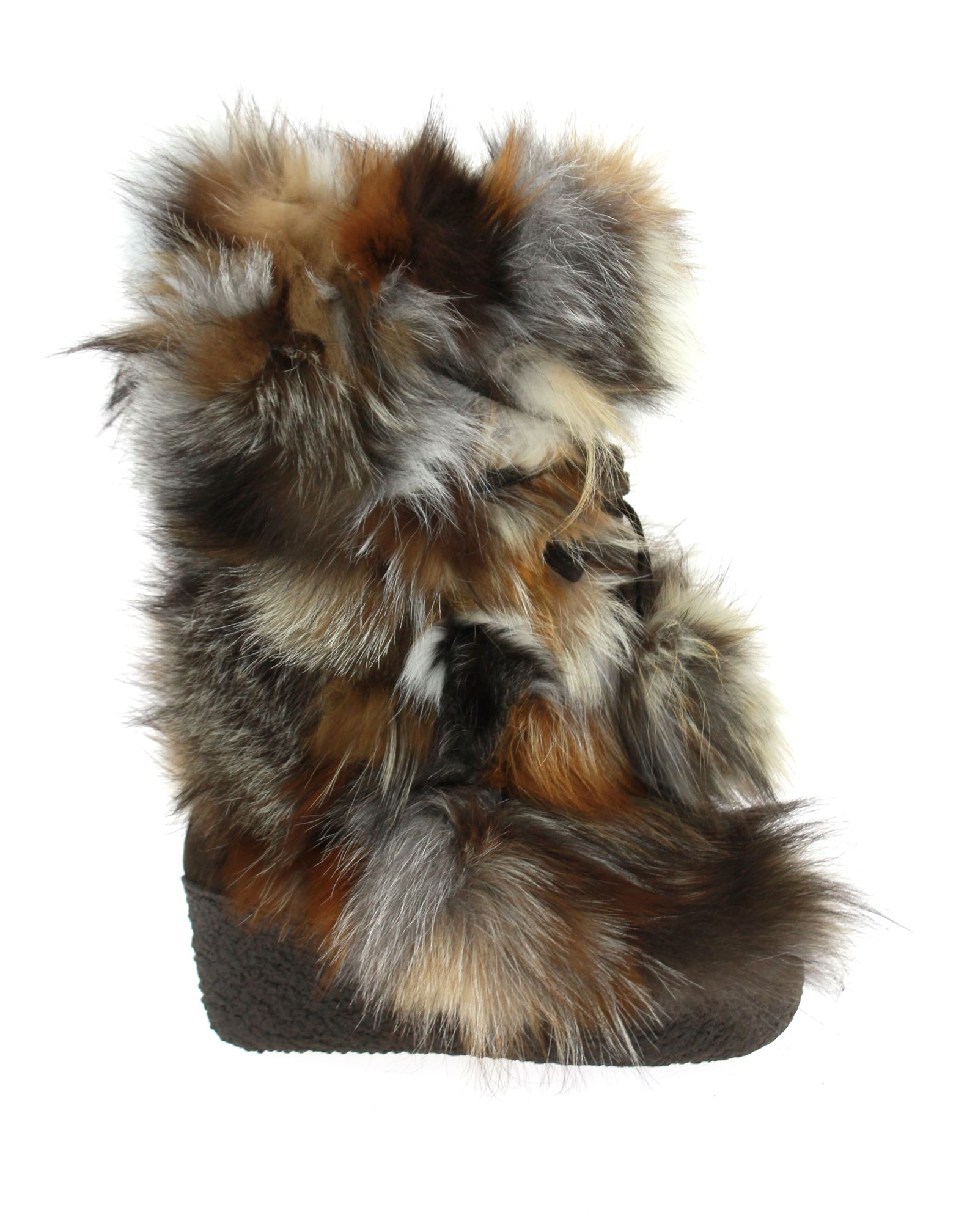 Diavolezza Fur Boots MIX BEIGE FOX POM POM Fox Fur