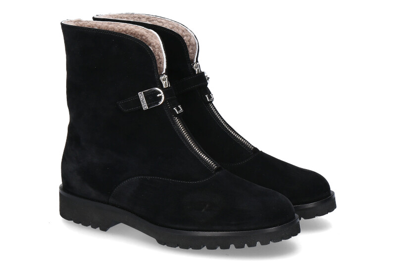 Unützer ankle boots lined CAMOSCIO NERO