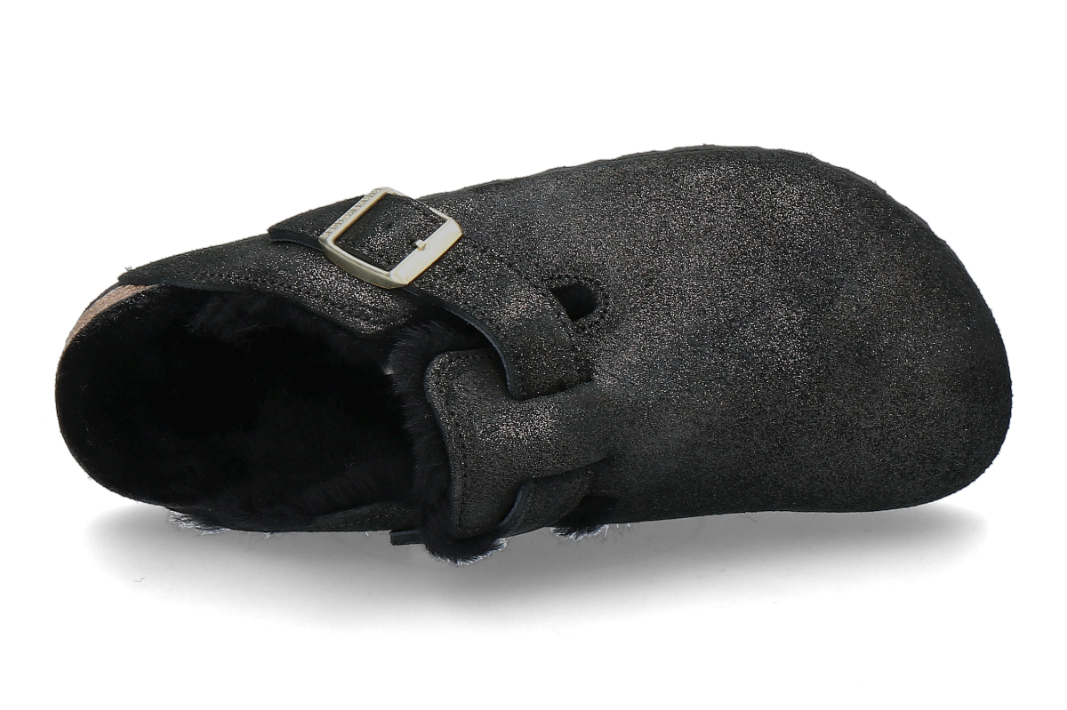 Birkenstock Pantolette gefüttert BOSTON II SCHMAL SHEARLING - black suede_276000005_4