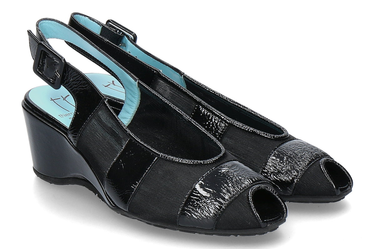 Thierry Rabotin sling pumps LACKLEDER MESH CINDY NERO