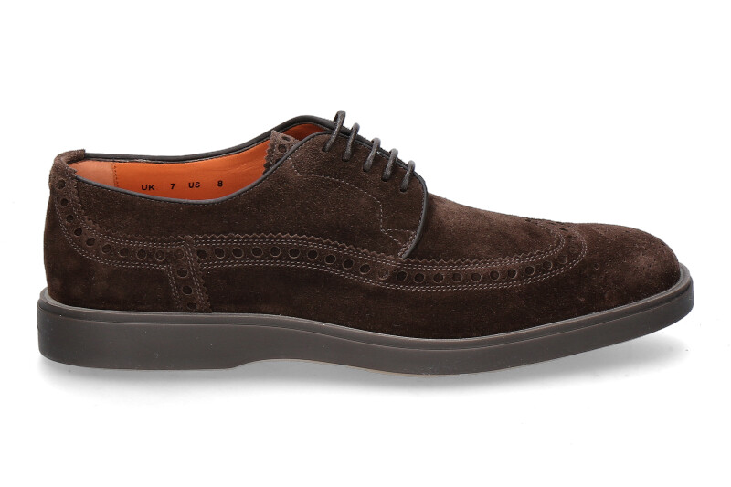 Santoni lace-up CAMOSCIO BROWN