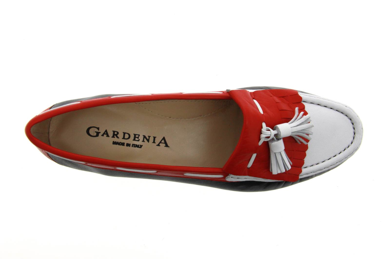 Gardenia Mokassin NAPPA NOTTE BIANCO ROSSO (41½)