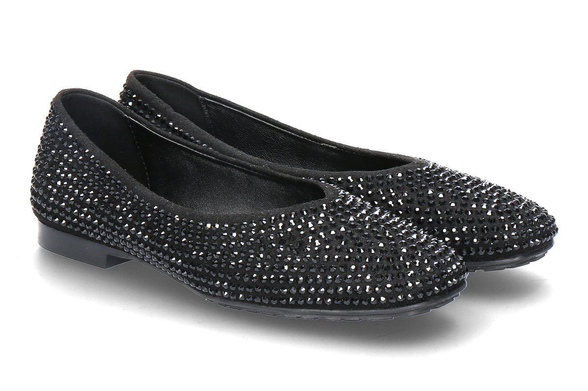 Blackrose ballerina DORY-A SUEDE STRASS- black/black
